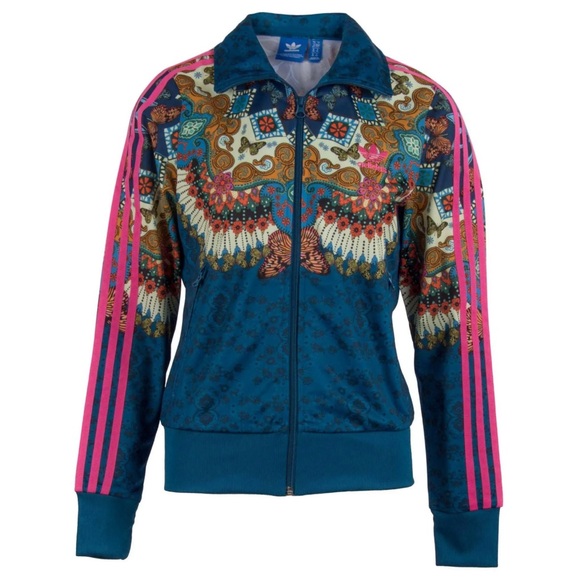 ADIDAS Originals x Farm Rio Butterfly Mosaic Track Zip Jacket women size Large - Picture 4 of 12